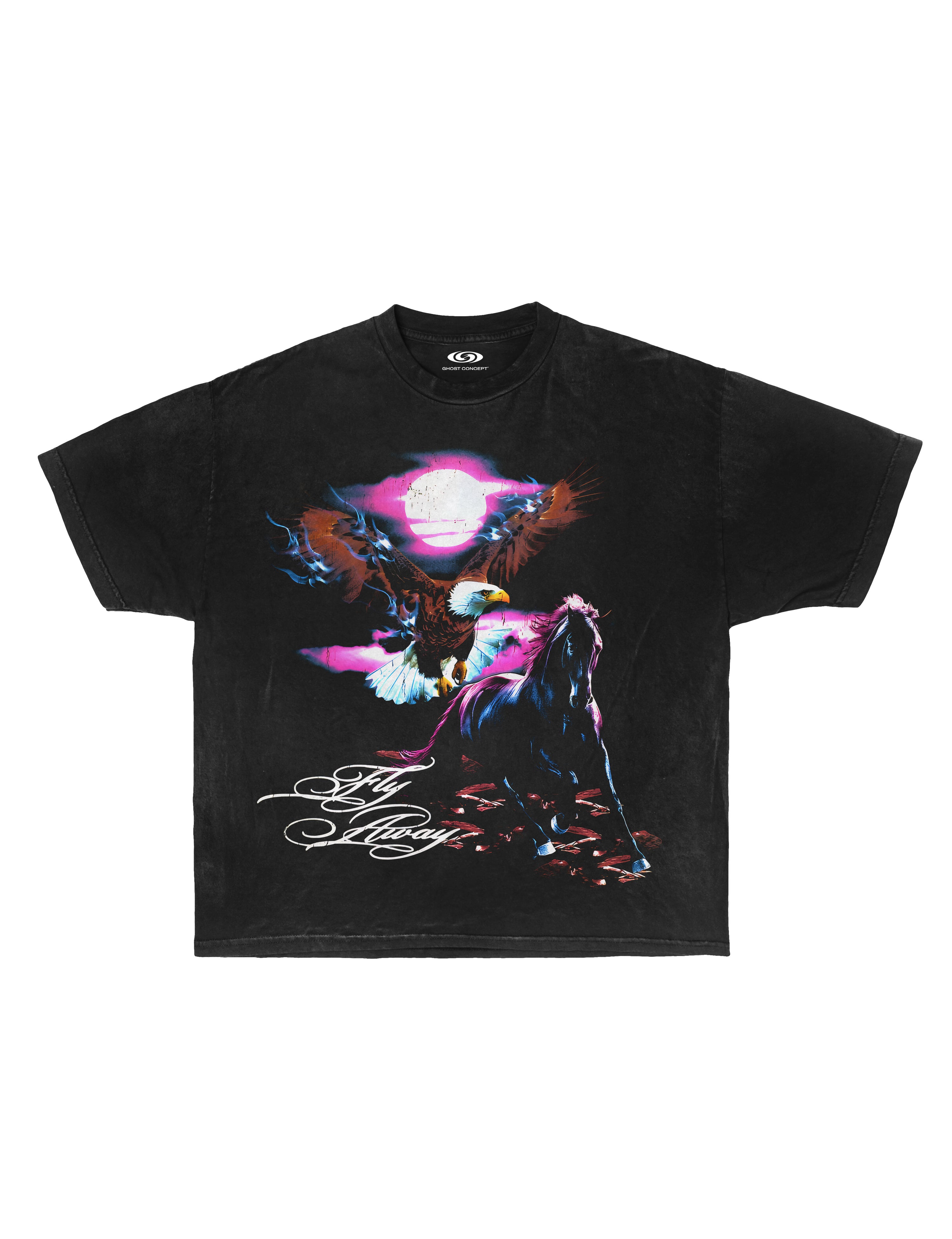 FLY AWAY Graphic Tee – Black