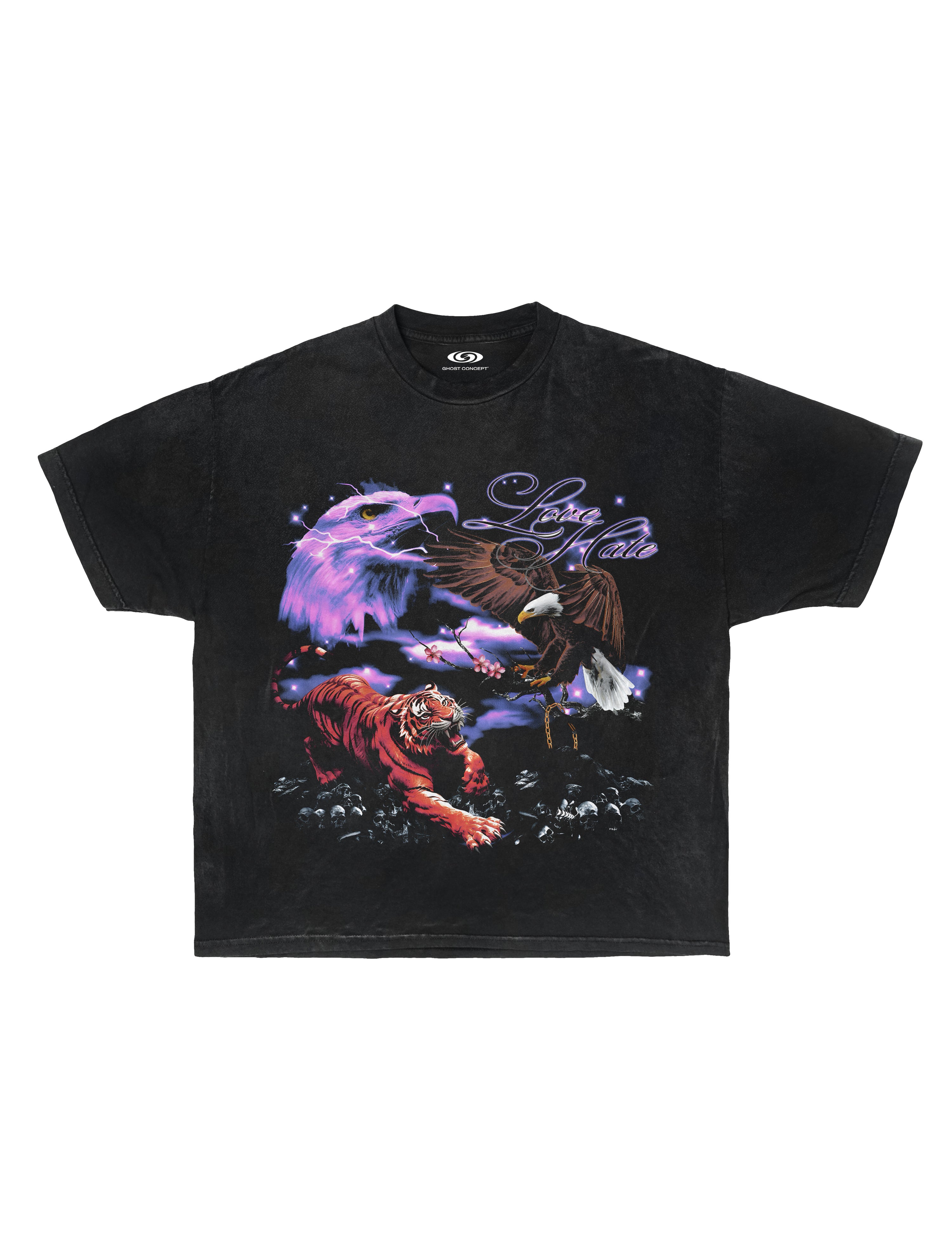 HATE & LOVE GRAPHIC TEE - VINTAGE WASH